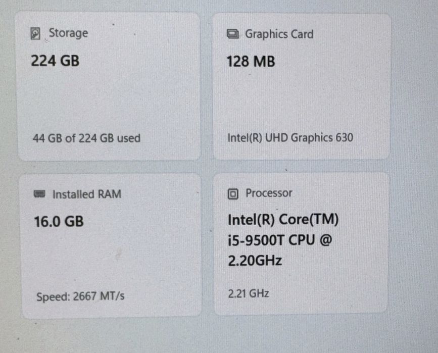 HP ProDesk 400 G5 Mini | I5 9500T | 16GB DDR4 | 256 SSD