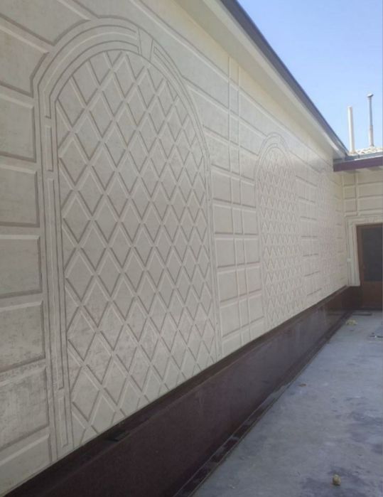 Фасад. Жидкий ТРАВЕРТИН. 16 йиллик Профессионал Усталар Хизмати