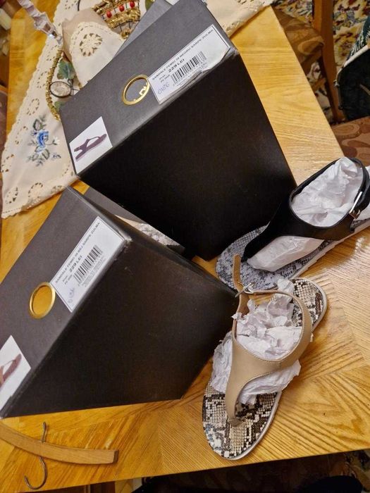 Sandale negre piele naturală