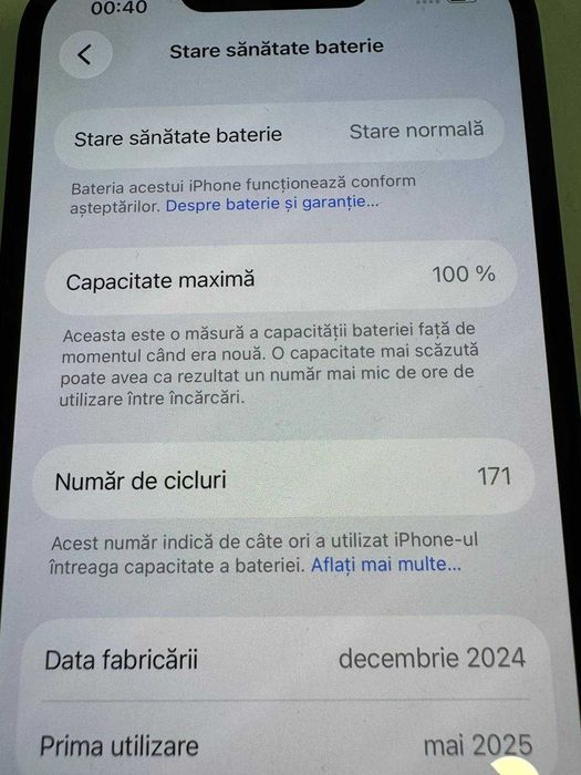 Iphone 16E 128Gb 5G 100% SB (Ag41 Suceava B6076) - Garantie 2 ani!