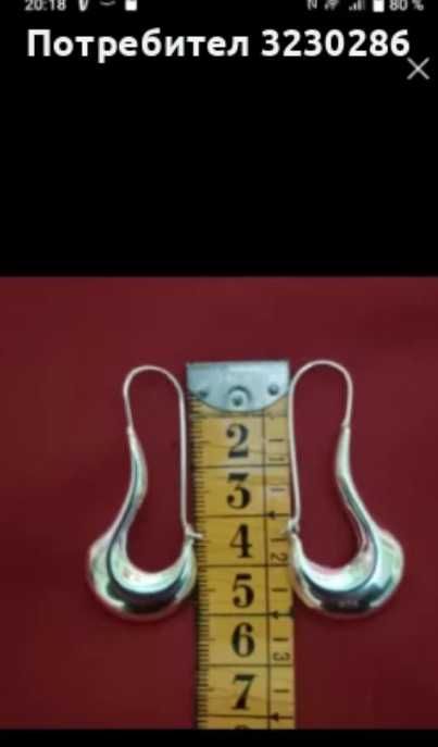 НОВИ Големи Сребърни обеци 925-5 СМ.