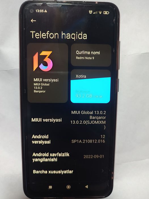 Redmi Not 9 holati ideal