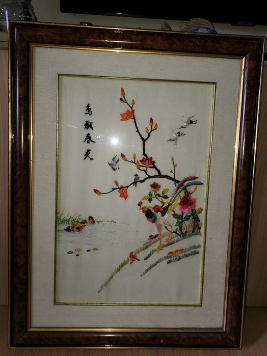 Tablou broderie orientala pe matase
