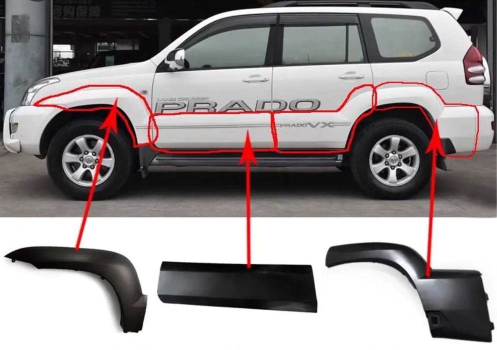 Крылья передние прадо 120 капот бампер