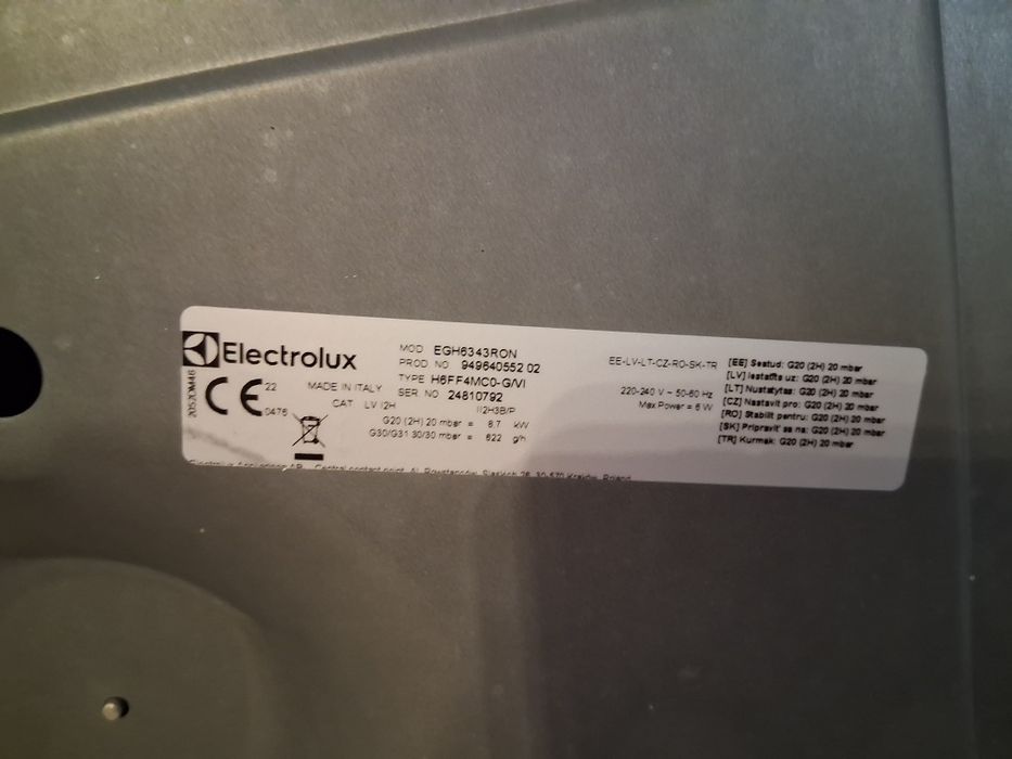 Plita incorporabila Electrolux EGH6343RON Gaz