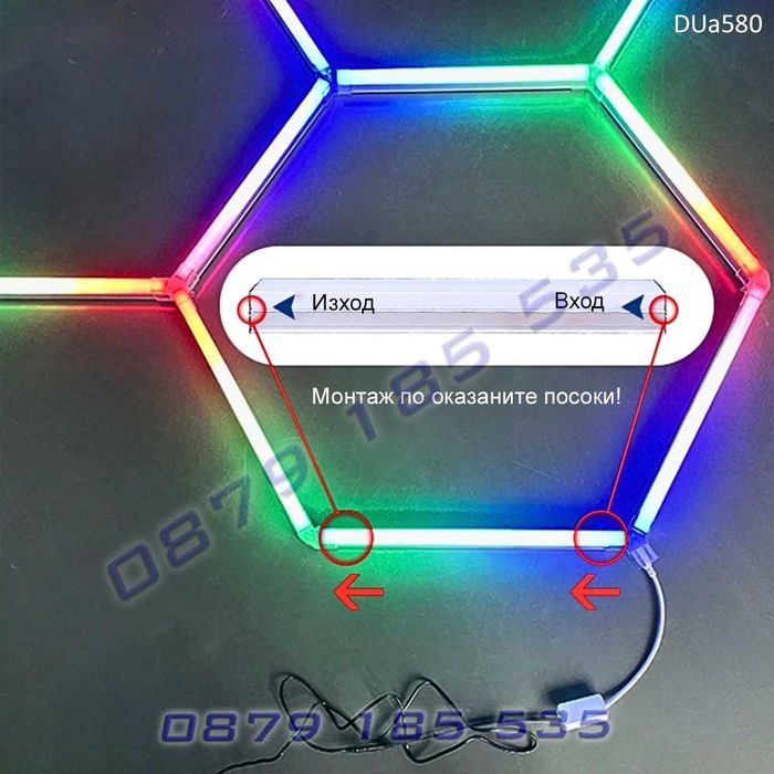 RGB LED осветление Пчелна пита таван гараж работилниц сервиз лампа лед