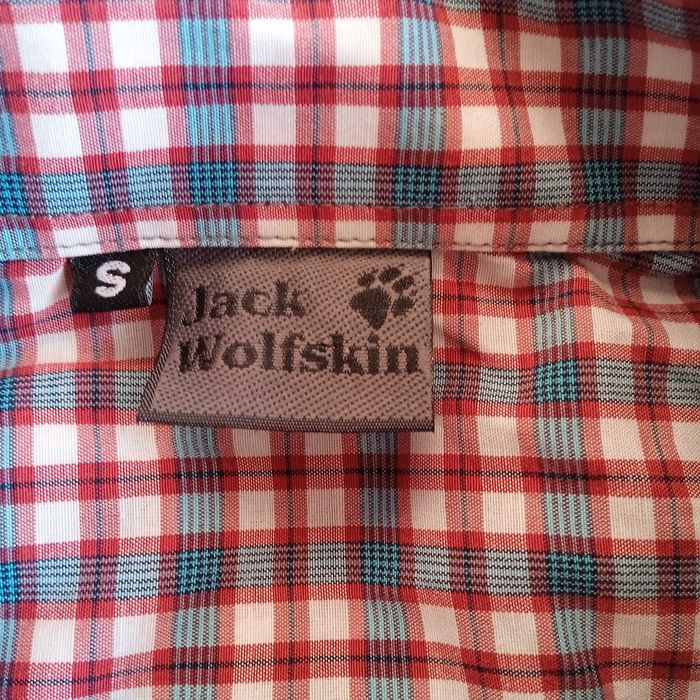 %SALE! КАТО НОВА JACK WOLFSKIN Size M оригинална карирана риза с къс ръкав Джак Улфскин Plaid Shirt