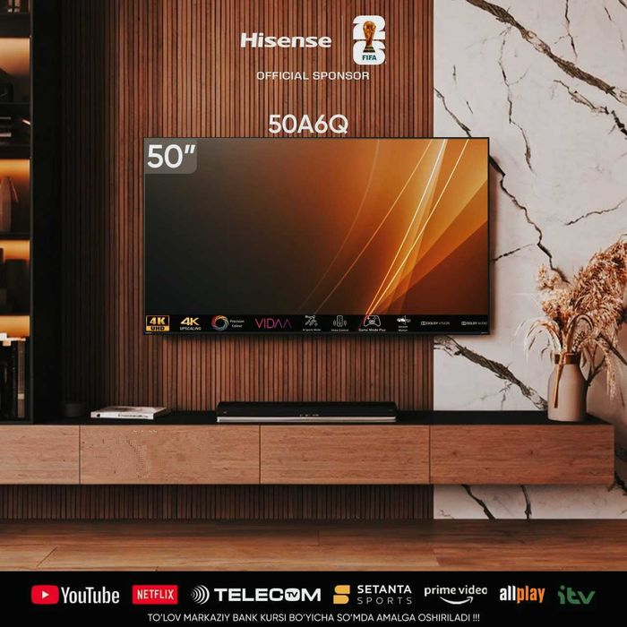 Телевизор Hisense (50) A6Q Smart 4K Модернизированного типа Доставка