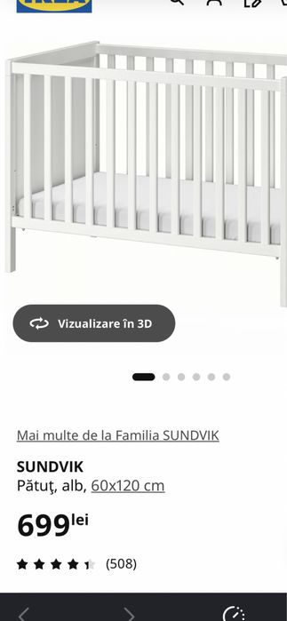 Pătuț bebe cu saltea inclusa