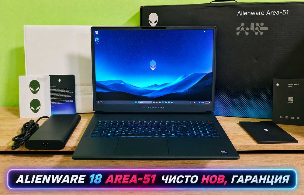 Dell Alienware 18 Area-51 /NVidia RTX 5070 8GB/Intel Core Ultra 7 255HX/16GB RAM DDR5/1TB NVME/Quad HD 144hz 100% DCI-P3/геймърски ЧИСТО НОВ ГАРАНЦИЯ