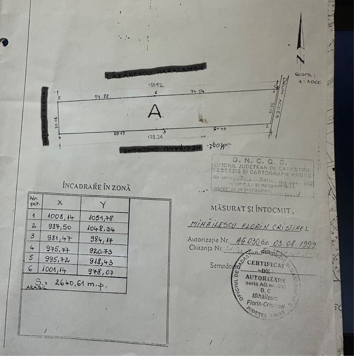 Vanzare teren Albestii Pamanteni 2640 mp
