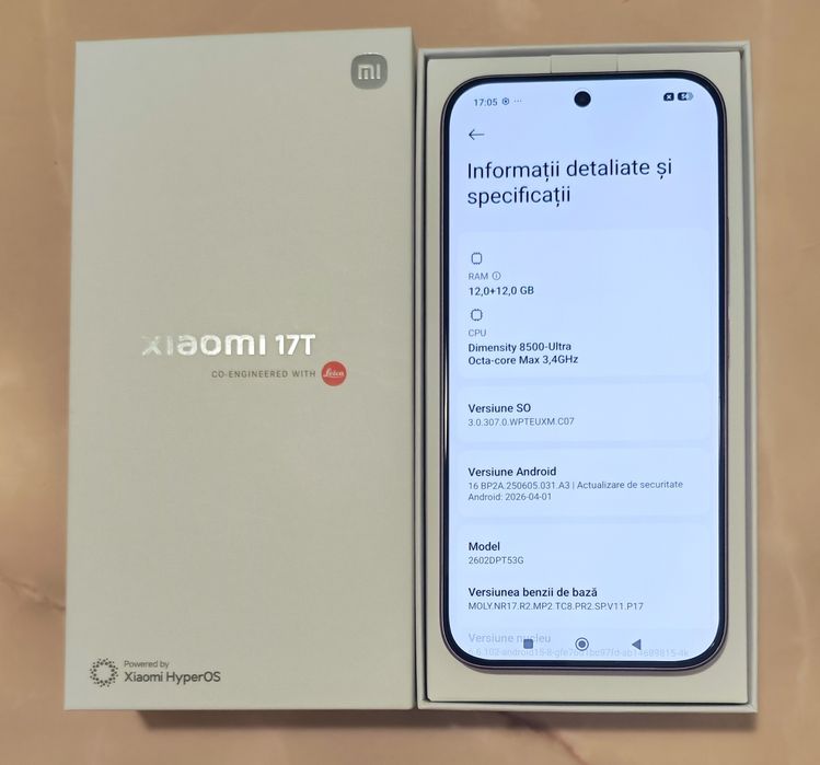 XIAOMI 17T 5G Violet 12/512 GB Dual Sim nou la cutie!