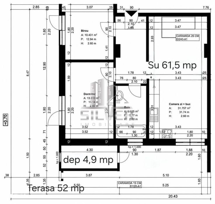 Apartamente cu 3 camere/60-63mp/TERASE 24-52mp/IMOBIL NZEB/TVA INCLUS — fotografia 3