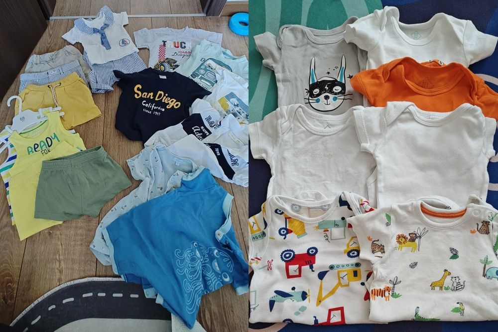 Lot body tricou pantaloni maneca scurta mărime 68