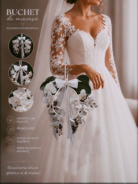 Buchet mireasa  flori artificiale