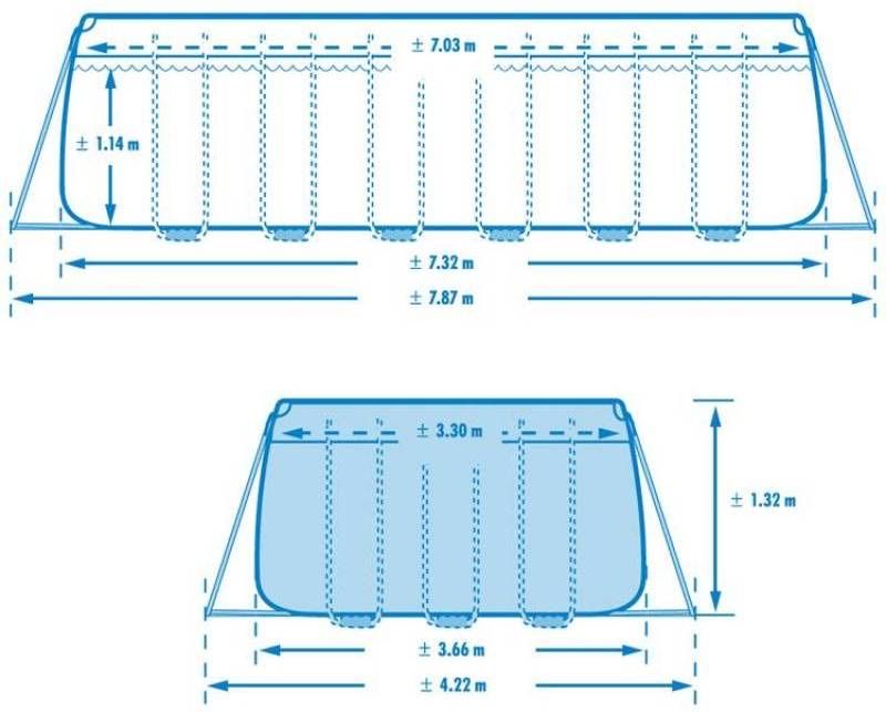 Каркасный бассейн INTEX 732x366x132 Karkasniy basseyn baseyin Hovuz