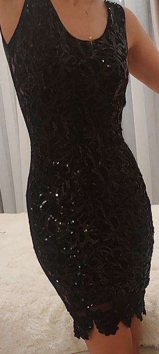 Rochie BBY sexy neagra cu paiete