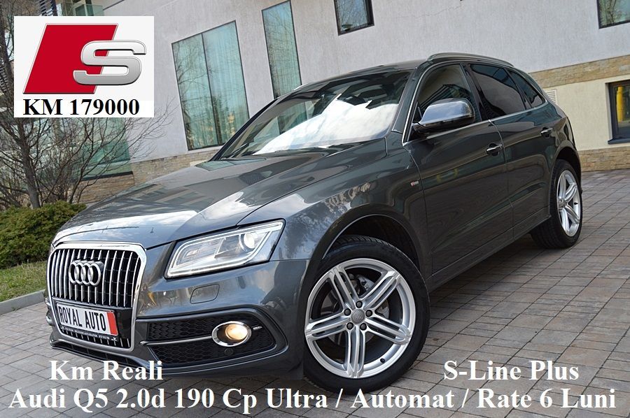 Audi Q5 KM 100 % Reali / 2.0d 190 190 Cp Ultra Euro 6 / Rata 3-6 Luni