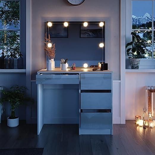 Тоалетка "onyx gloss  90 см с led огледало