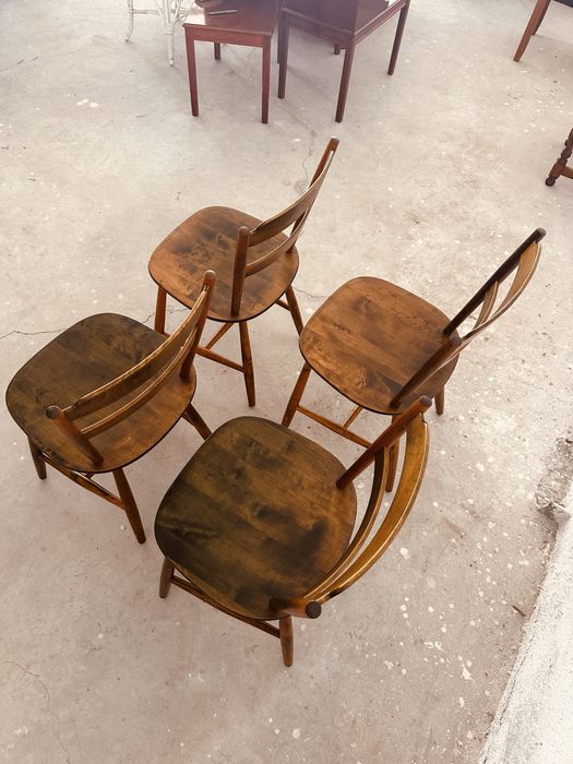 Комплект 4 оригинални шведски стола Nässjö Stolfabrik – Mid Century Modern