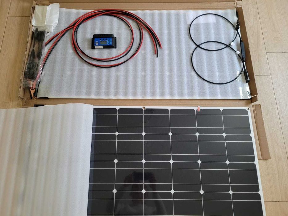 Kit panou solar flexibil 200w ( 2buc x 100w) , sistem fotovoltaic nou