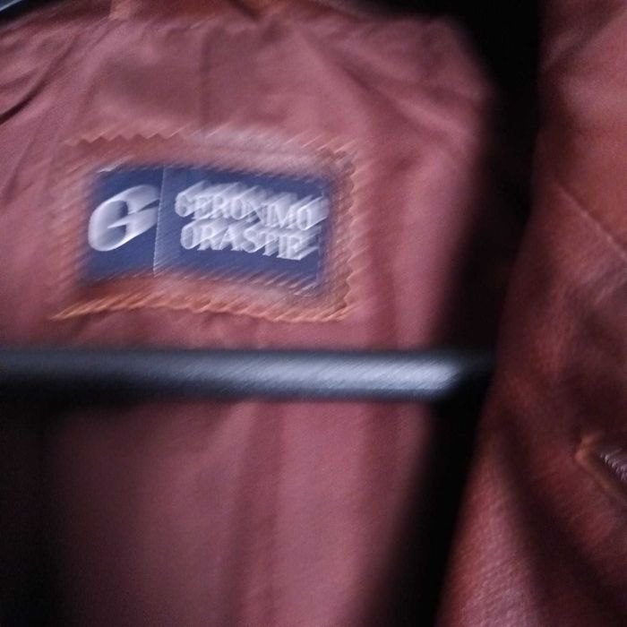 vand jacheta barbateasca din piele naturala, noua, mare