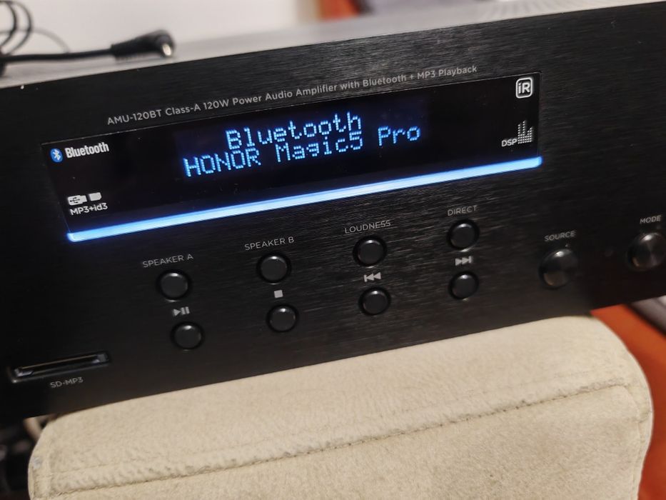 Amplificator Aiwa AMU-120BT, Bluetooth, 2x60W RMS, USB/SD, Phono