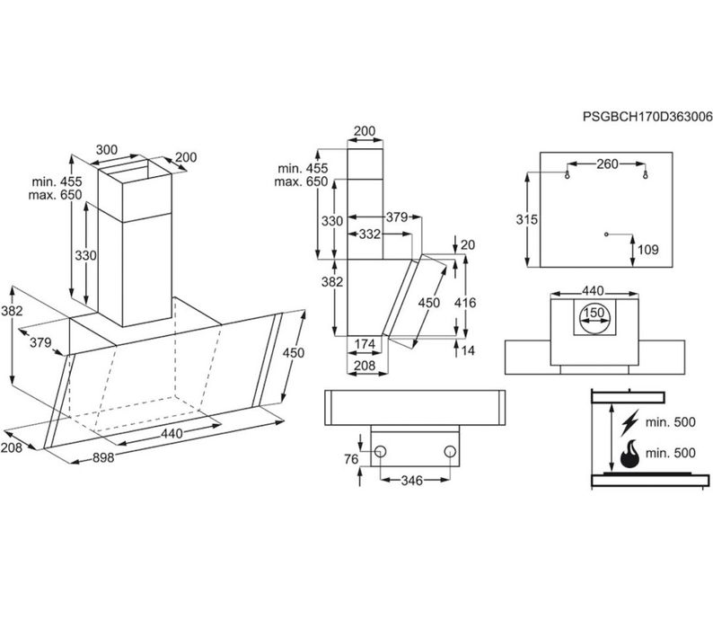 Hota incorporabila Electrolux înclinată