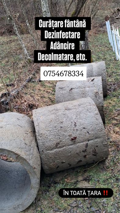 Curățare fantani, decolmatare, etc