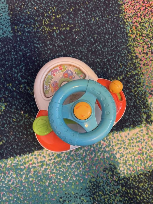 Pachet jucarii bebelusi, broscuta din lemn, volan, jucarie cu sunete