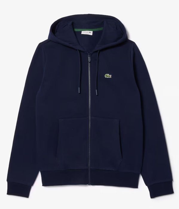 Темно синее зип худи Lacoste