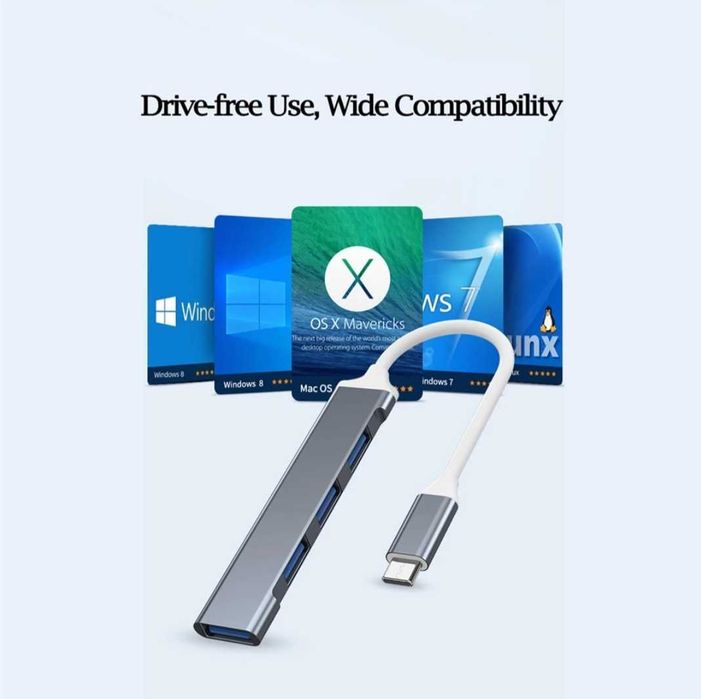 Переходник HUB Type C на  USB 3.0 Алматы.