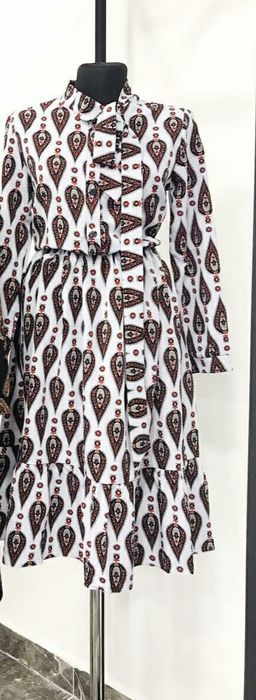 Платье миди с длинными рукавами