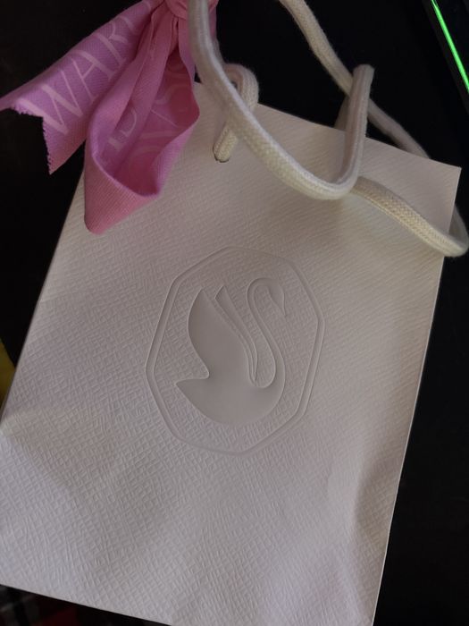 Колие Swarovski black&white swan