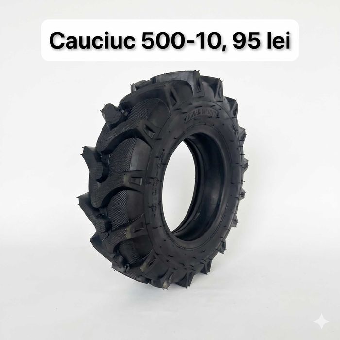 Roată Completă Motocultor 5.00-10 – Profil Agricol cu Crampoane