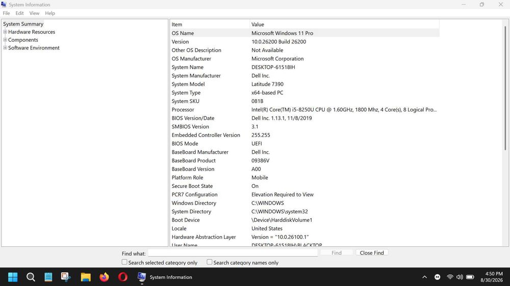Dell Latitude 7390 (I5-8250U, 16GB RAM, 256 NVME)
