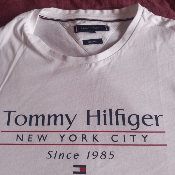 Tricou alb, Tommy Hilfiger, bumbac, marimea M, nou fara eticheta