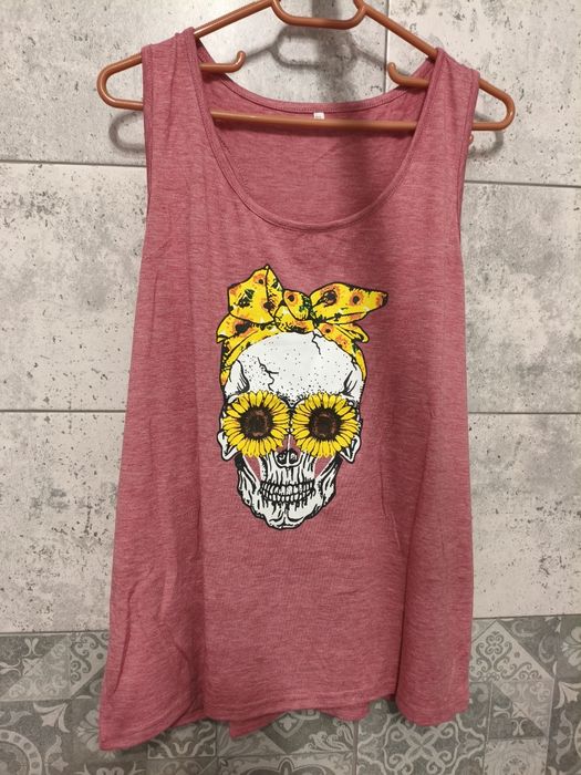 Maiou damă skull Tiorhooe – model floarea-soarelui, mărime XL , L ,XXL