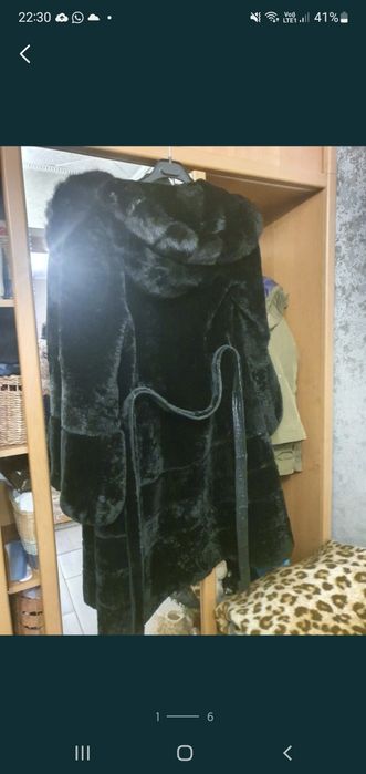 шуба мутон с норкой