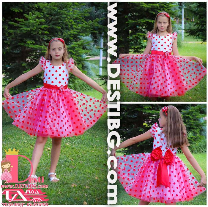 Детски Рокли Теди-Мод тип туту с голяма панделка