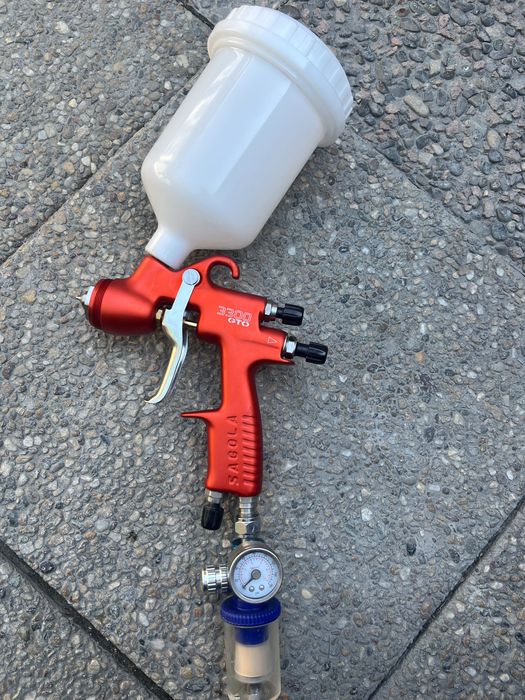 Pistol de vopsit Sagola 3300 GTO Car HVLP Vopsea + Manometru