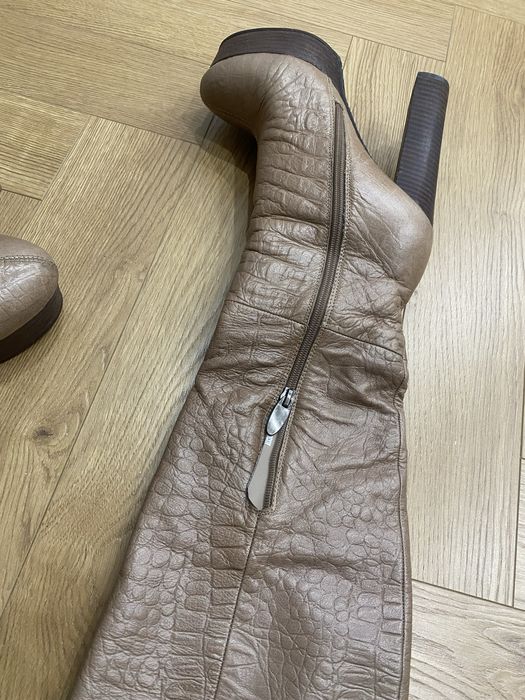 Кожаные зимние сапоги