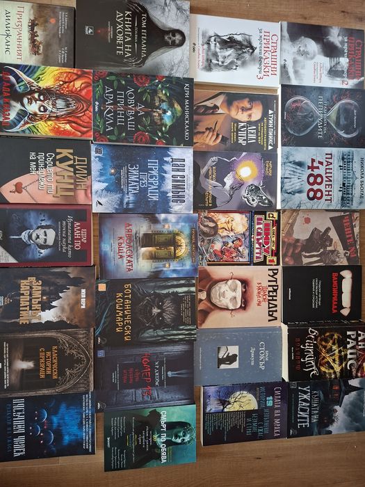 Поезия, dummies, Minecraft,По,Брам Стокър.Рут Рендъл,вампириада,Ан Райс,Том Елеганд,Къщата на ужасите, Страшни приказки,Балзак, Емил Зола, Стендал