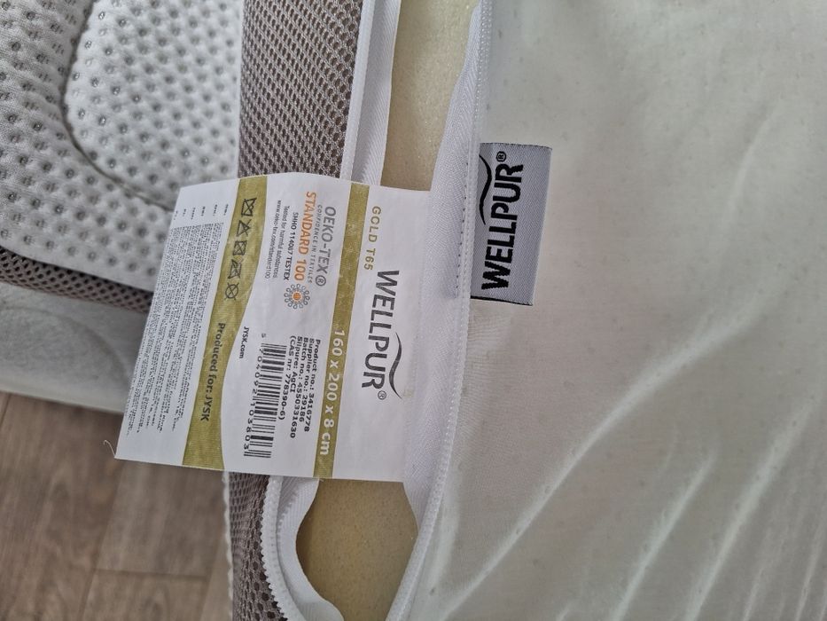 Топ матрак Jysk 160x200 GOLD T65, светлосива
