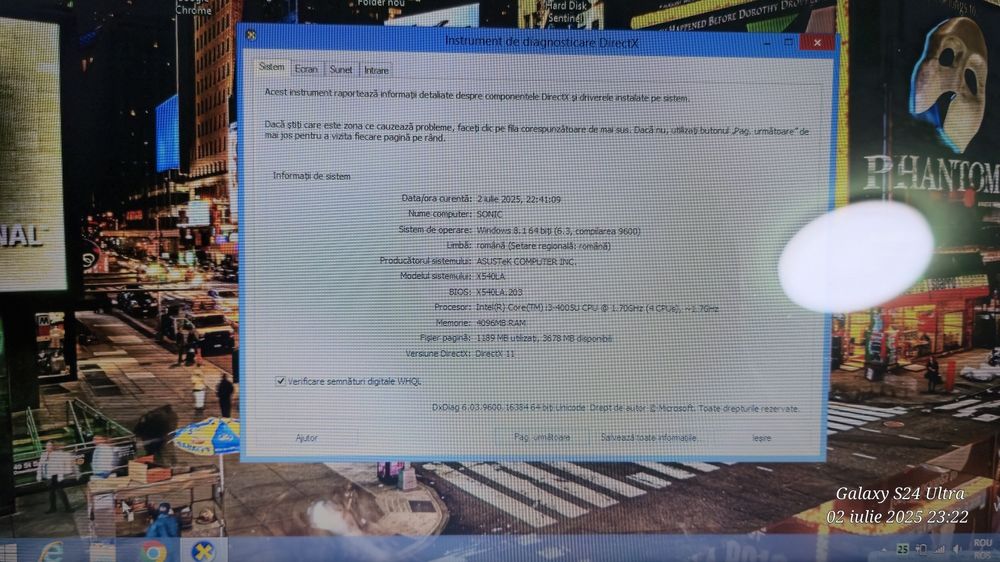 Laptop asus model X540L