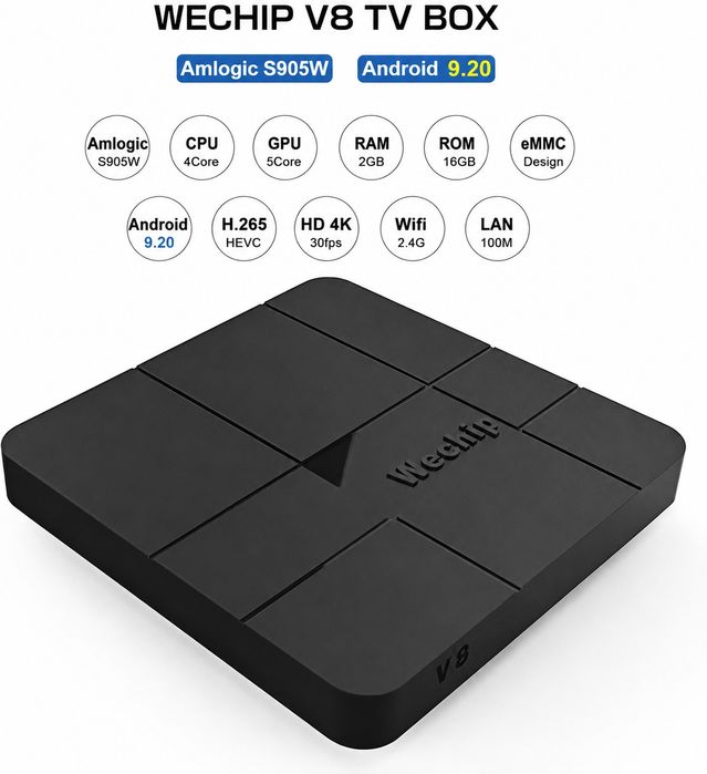 WECHIP V8 TV BOX 2GB/16GB
Андроид ТВ Бокс – Смарт ТВ'ингизни янада ақл