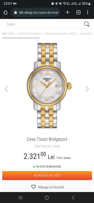 ceas tissot dama second hand si noi de vanzare Anunturi OLX.ro