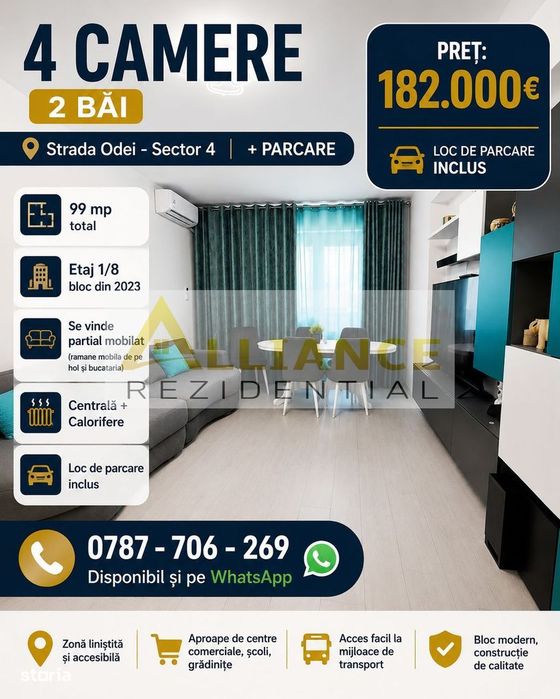 4 CAMERE 2 BĂI - Strada Odei - Sector 4 + PARCARE — fotografia 1