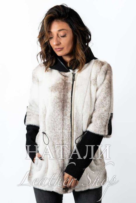 Дамско ексклузивно палто от алпака с косъм Диана