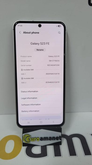 Telefon mobil Samsung Galaxy S23 FE, Dual SIM, 8GB RAM, 128GB, 5G -N-